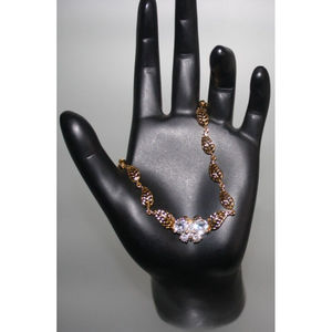 Gold Butterfly & Leaves Bracelet Crystal Stones Women's Fashion Jewelry Beauty